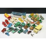 Around 27 mid 20th C play worn Dinky diecast models to include 984 Supertoys Car Carrier, 2 x