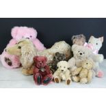 Five 20th century handmade jointed teddy bears to include 'Buster' bear by Margi Annandale,