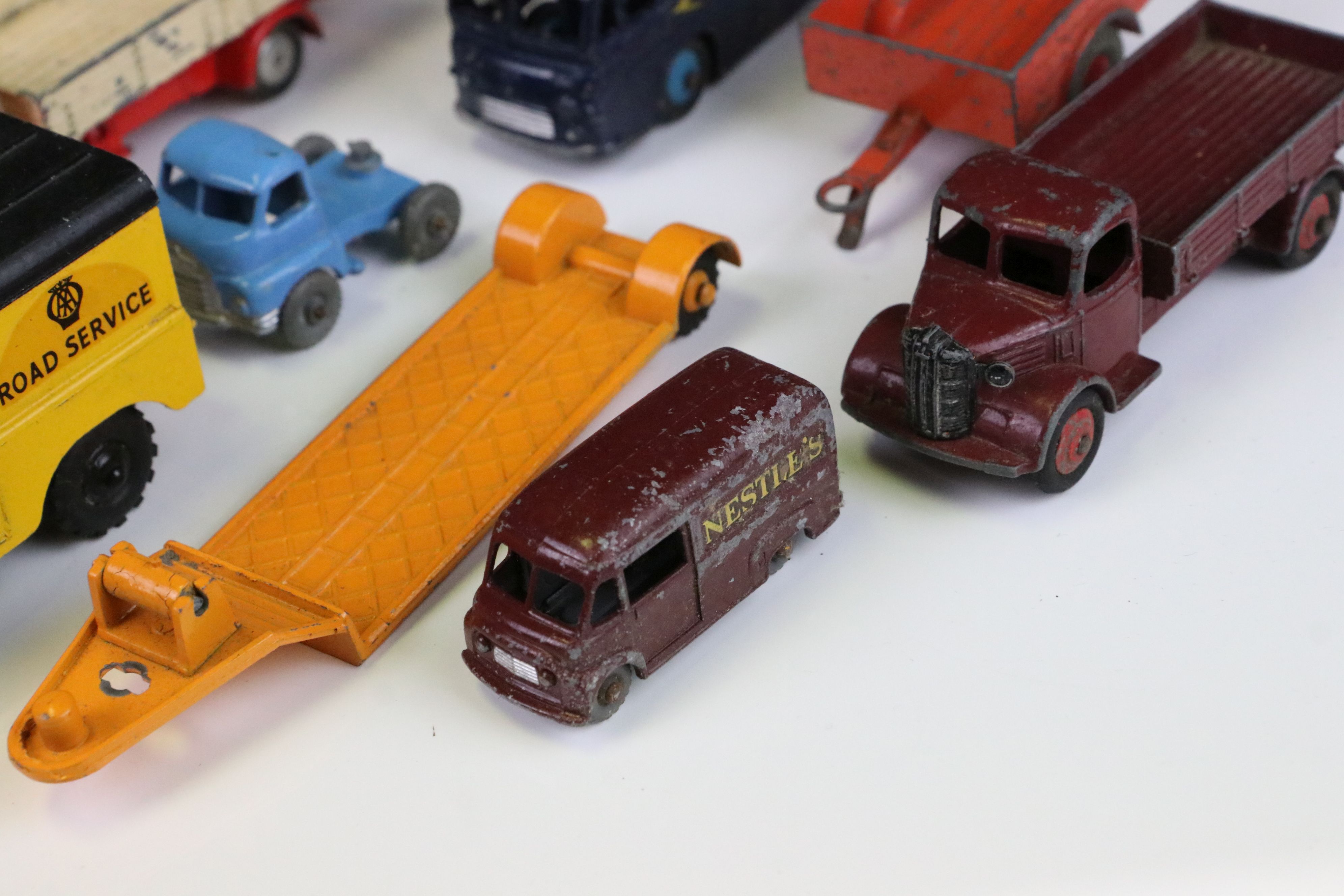 Around 20 mid 20th C play worn diecast models, featuring Dinky, Corgi, Budgie & Matchbox Lesney, all - Image 2 of 9