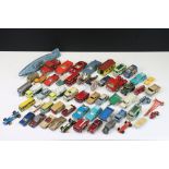 Quantity of mid 20th C onwards play worn diecast models to include Matchbox Lesney & Corgi
