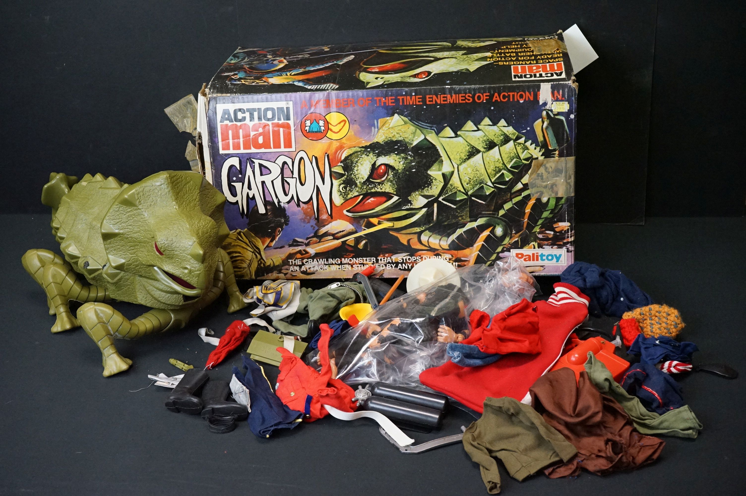 Action Man - Original boxed Palitoy Action Man Gargon figure (model has a few black marks to body,