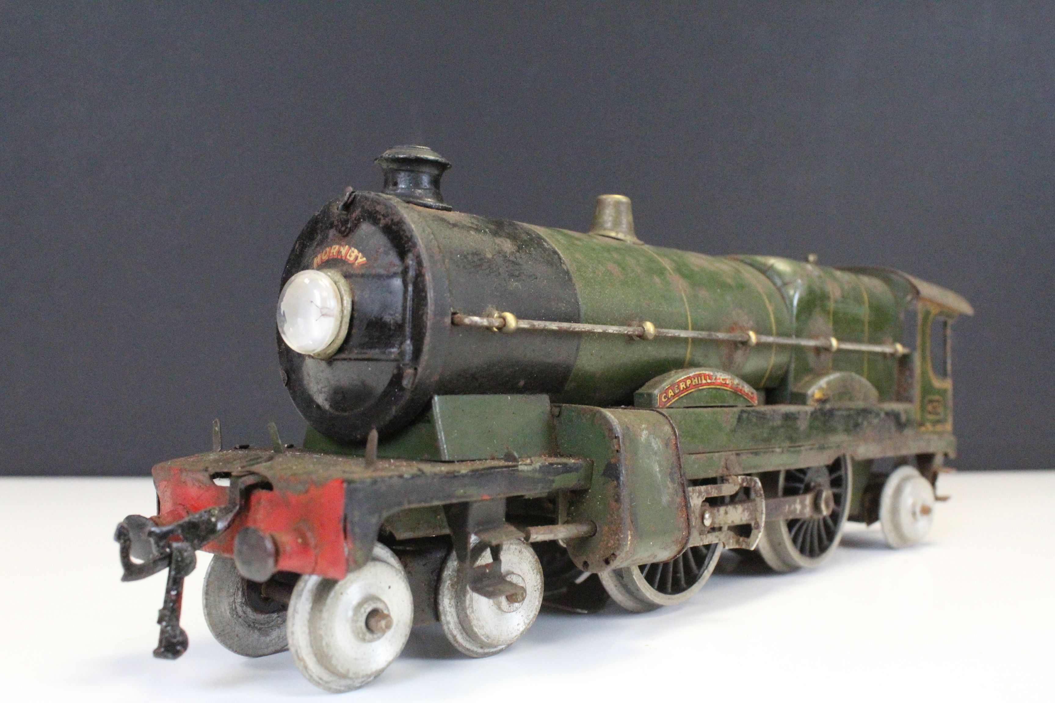 Hornby O gauge Caerphilly Castle 4-4-2 4073 GWR locomotive with tender, play worn - Image 3 of 7