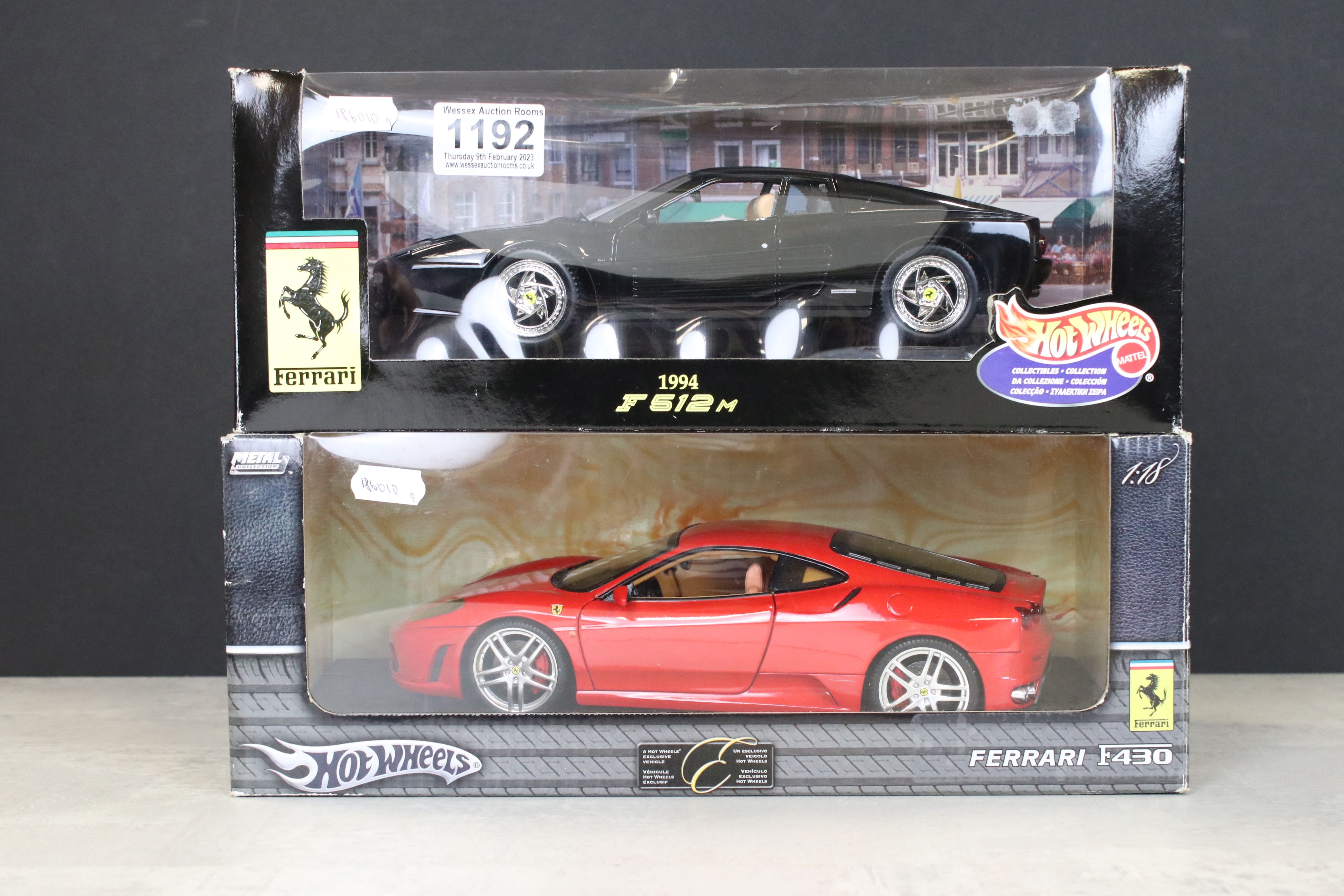 Eight boxed 1/18 Mattel Hot Wheels Ferrari related diecast models, to include 23922 F512M 1994, - Image 5 of 17