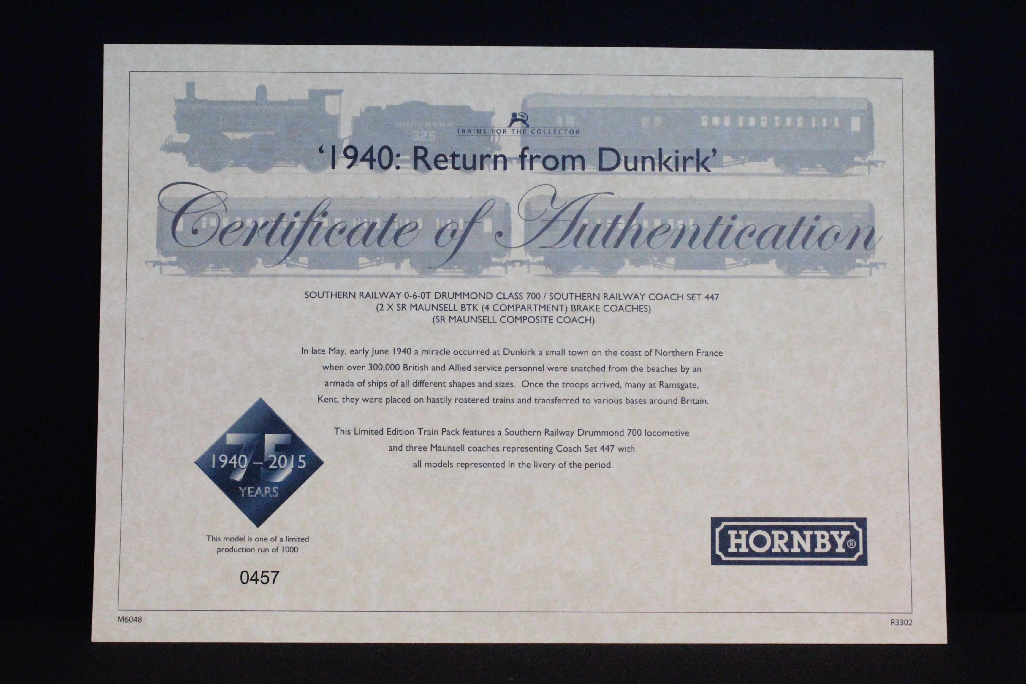 Boxed ltd edn Hornby OO gauge R3302 1940 Return From Dunkirk Train Pack, complete - Image 5 of 5