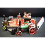 Mamod Steam Tractor TE1A plus a steam plant with 3 Mamod stationary accessories along 2 others and