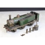 Early-mid 20th C live steam 2-4-0 locomotive, 2.5" gauge, single cylinder, slide valve, spirit