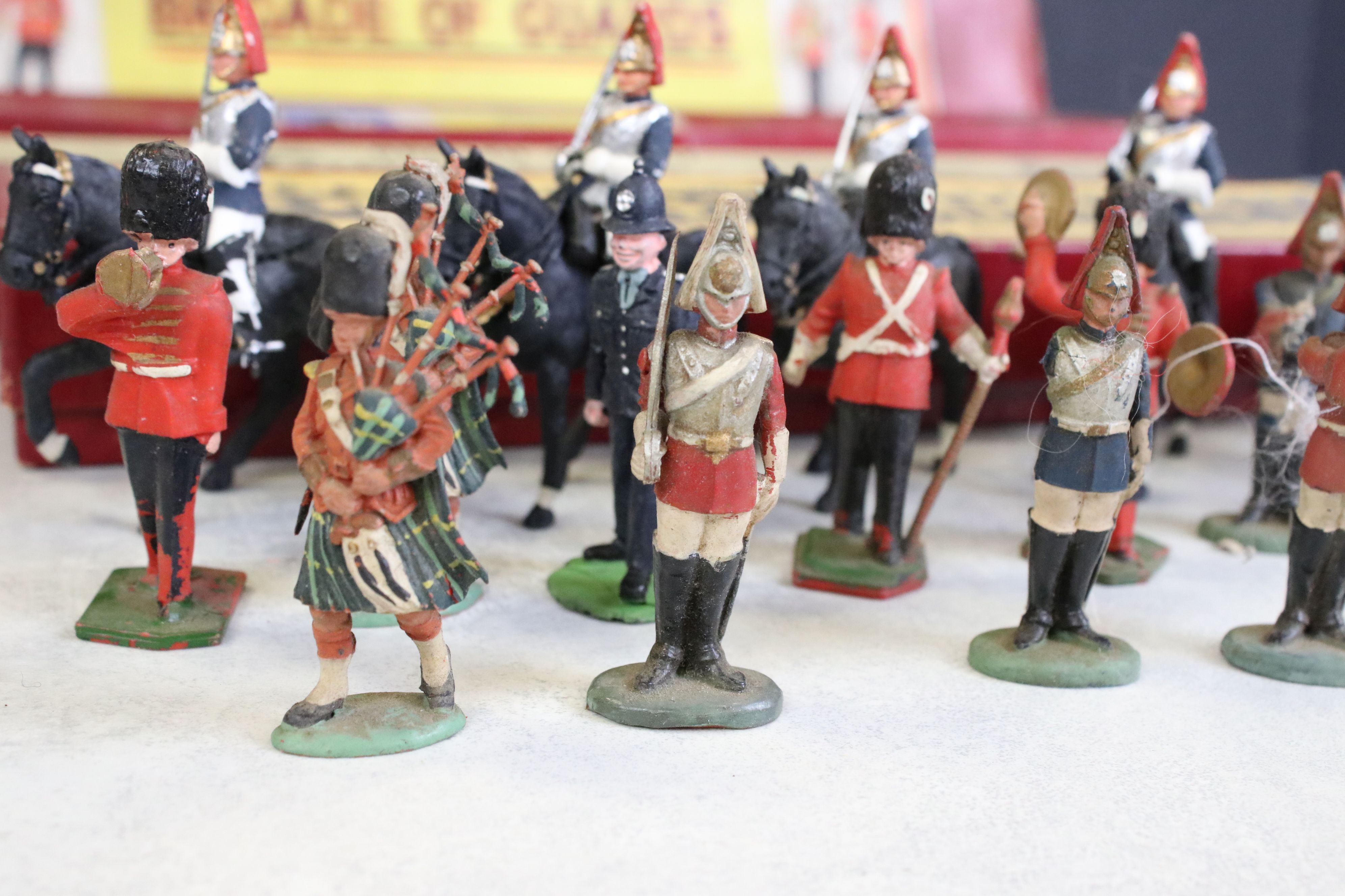 Five Boxed Mid 20th C onwards metal soldier figure sets to include Britains Drums & Bugles of the - Image 4 of 23