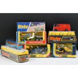 Five boxed diecast models to include 3 x Dinky (410 RM Bedford Van, 296 Duple Viceroy 37 Luxury