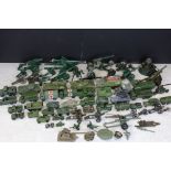 Over 35 Mid 20th C onwards play worn military related diecast models to include Dinky, Corgi,