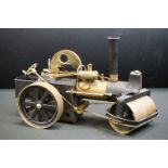 Wilesco Old Smoky Steam Roller engine in black & gold, near complete