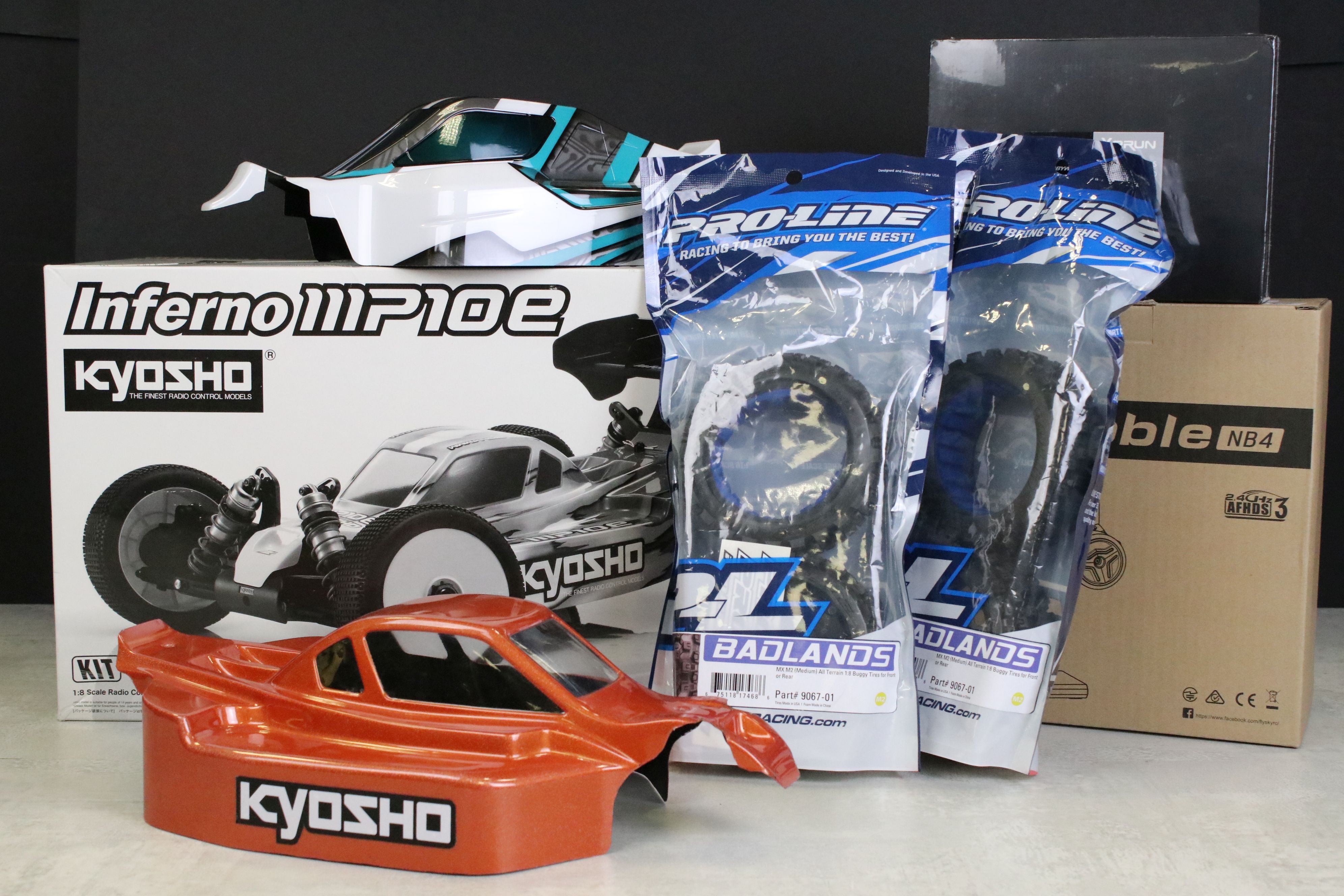 Radio Control - Boxed Kyosho 1/8 Inferno MP10E Buggy Kit, includes pro painted body shell, Flysky