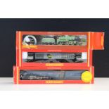 Three boxed Hornby OO gauge locomotives to include Repton (within Stowe box), Mallard and R705 BR Co