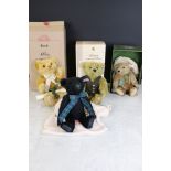 Three boxed Steiff limited edition Harrods Musical Bears, to include 650369, certificate No.01077,