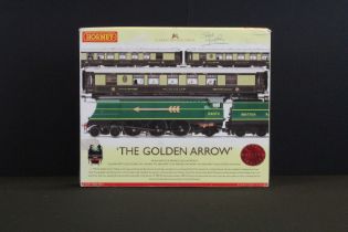 Boxed Hornby OO gauge R2369 The Golden Arrow Train Pack, complete, box tatty with 'Spud Murphy'