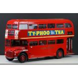 Impressive metal London Routemaster Bus, appears kit built, features passengers and driver