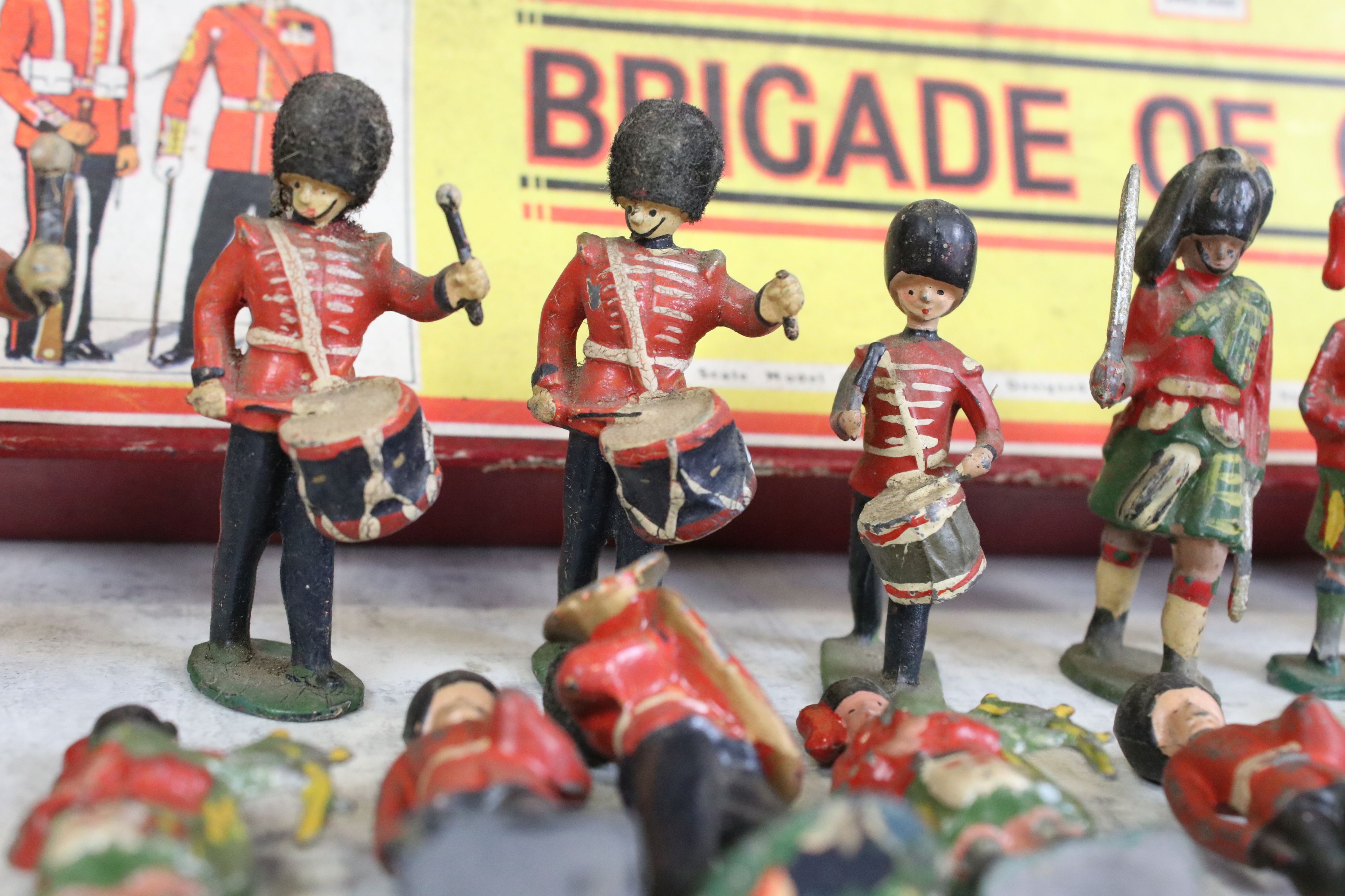 Five Boxed Mid 20th C onwards metal soldier figure sets to include Britains Drums & Bugles of the - Image 15 of 23