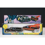 Boxed Corgi 3 Batmobile and Batboat diecast model set with 2 x Batman figures, ex