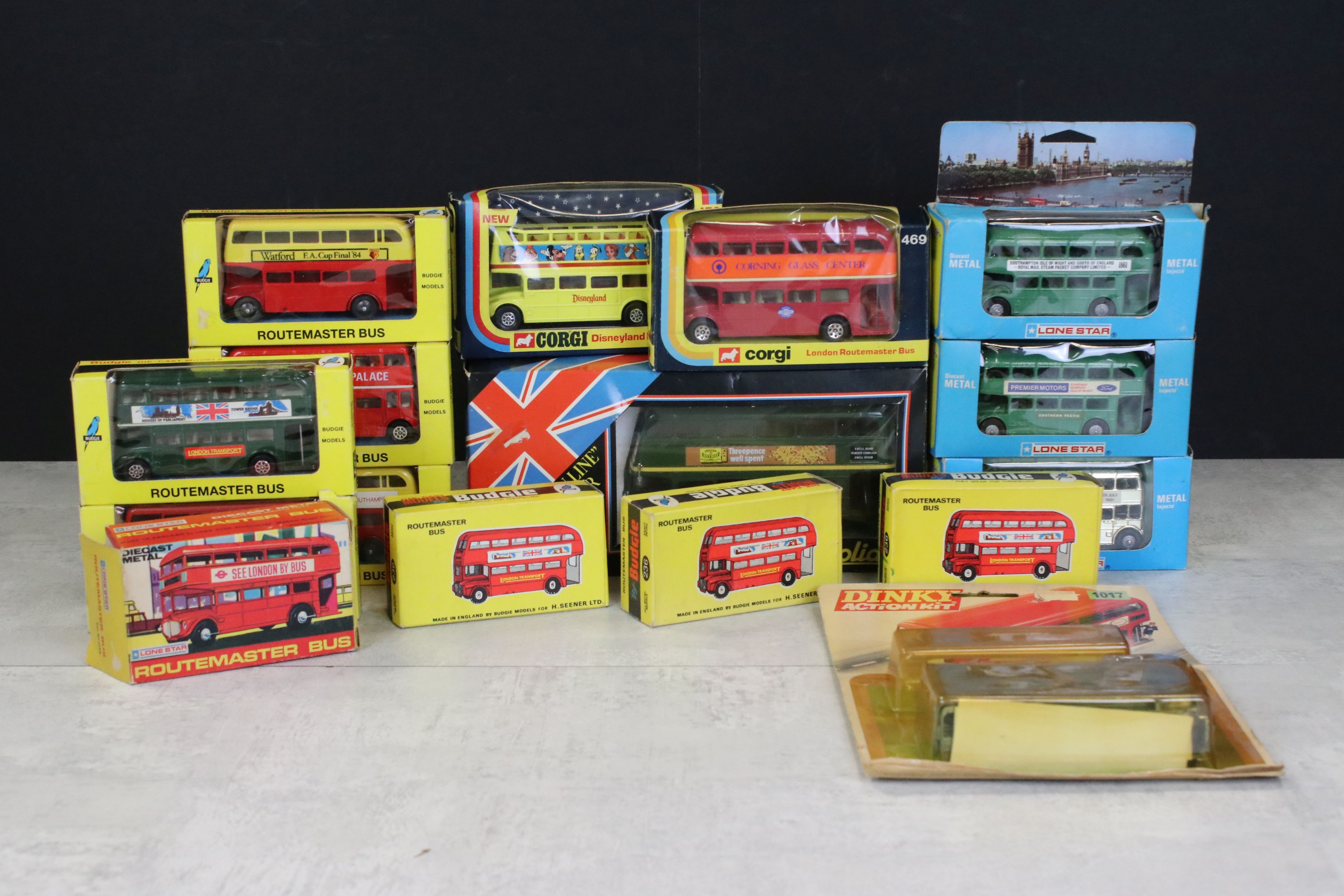 15 Boxed diecast models to include 8 x Budgie Routemaster Bus, 4 x Lone Star buses, 2 x Corgi (469