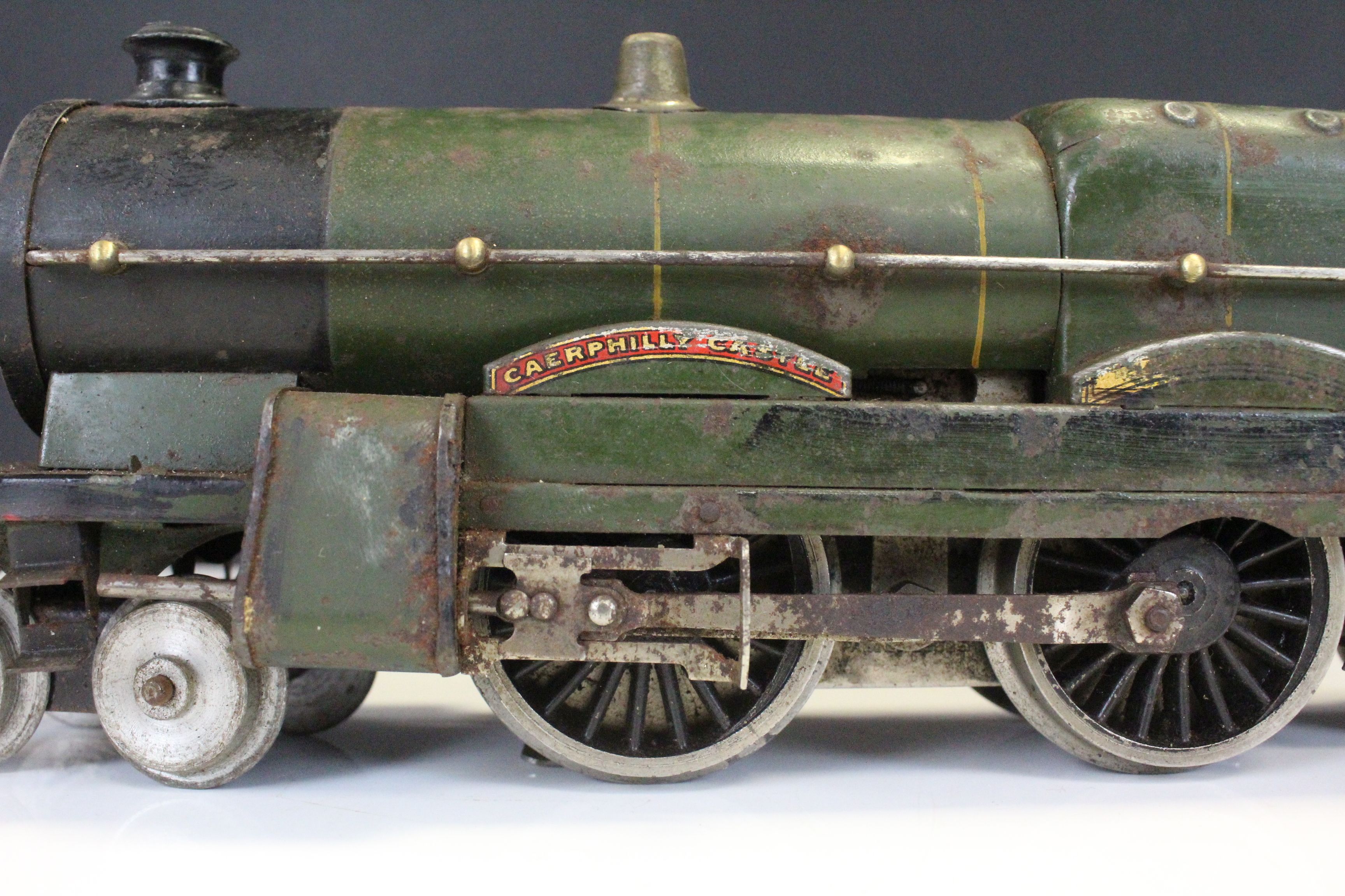 Hornby O gauge Caerphilly Castle 4-4-2 4073 GWR locomotive with tender, play worn - Image 4 of 7