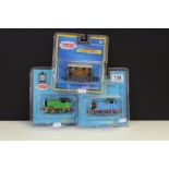 Three boxed/carded Bachmann OO gauge Thomas & Friends locomotives to include 58747 Deluxe Toby the