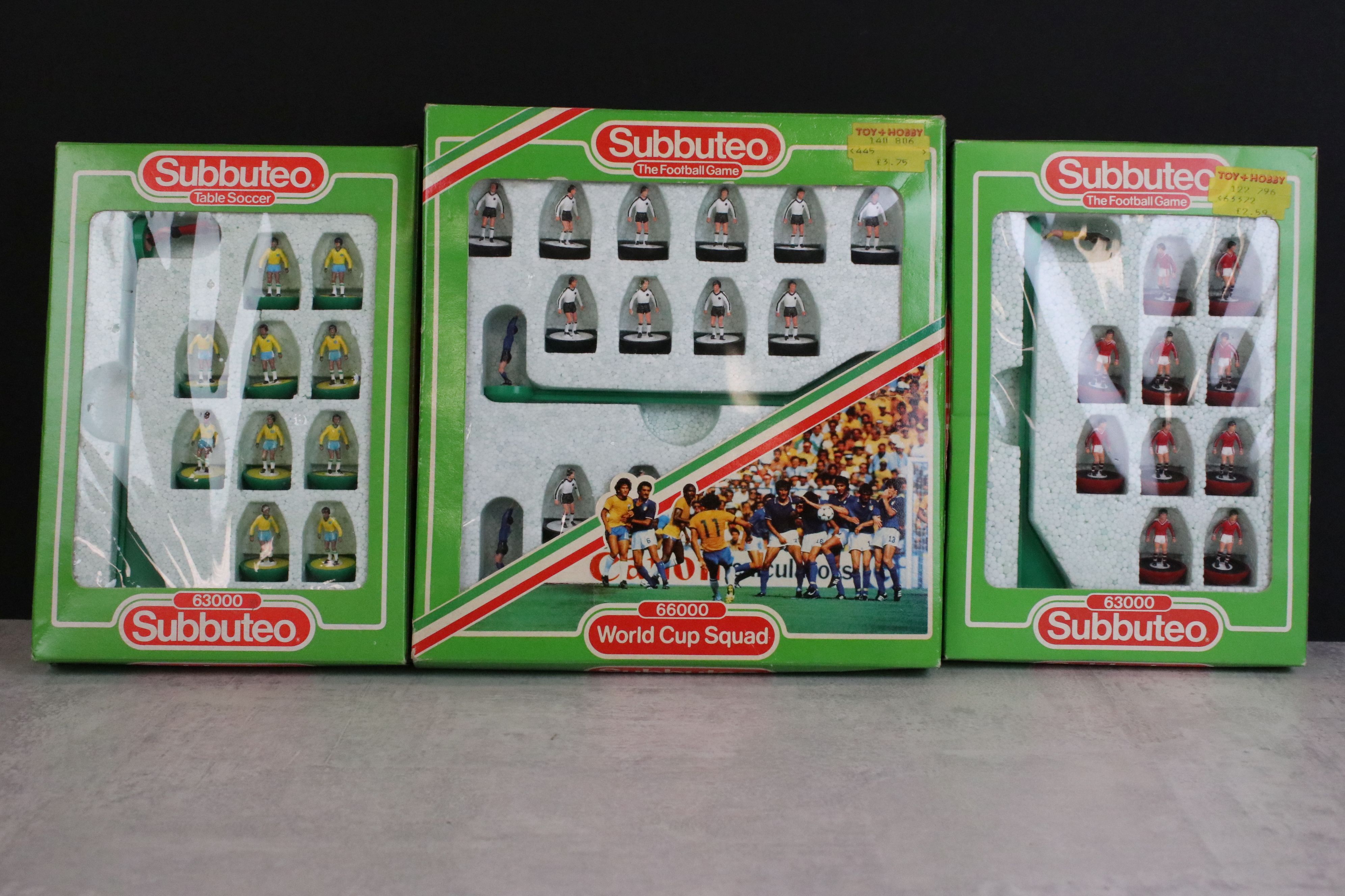 Subbuteo - Three boxed LW teams to include 445 West Germany Worl Cup Sqaud (with 15 of 16