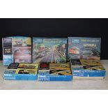 Six boxed Minic Motor Racing accessory sets to include Customs Barrier & Frontier post, Hump Back