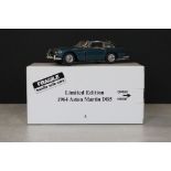 Boxed Danbury Mint 1964 Aston Martin DB5 ltd edn diecast model, AMLE 01, in metallic blue, no. 695