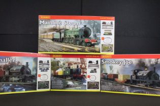 Four boxed Hornby OO gauge electric train sets to include R1032 Mainline Steam, R1020 Irish
