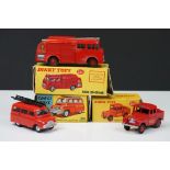 Three boxed diecast models to include 2 x Dinky (255 Mersey Tunnel Police Van - diecast vg, box gd &