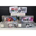 Seven Boxed & unbuilt motorcycle model kits to include 4 x Revell (1:9 07913 BMW R 1200 C Cruiser,