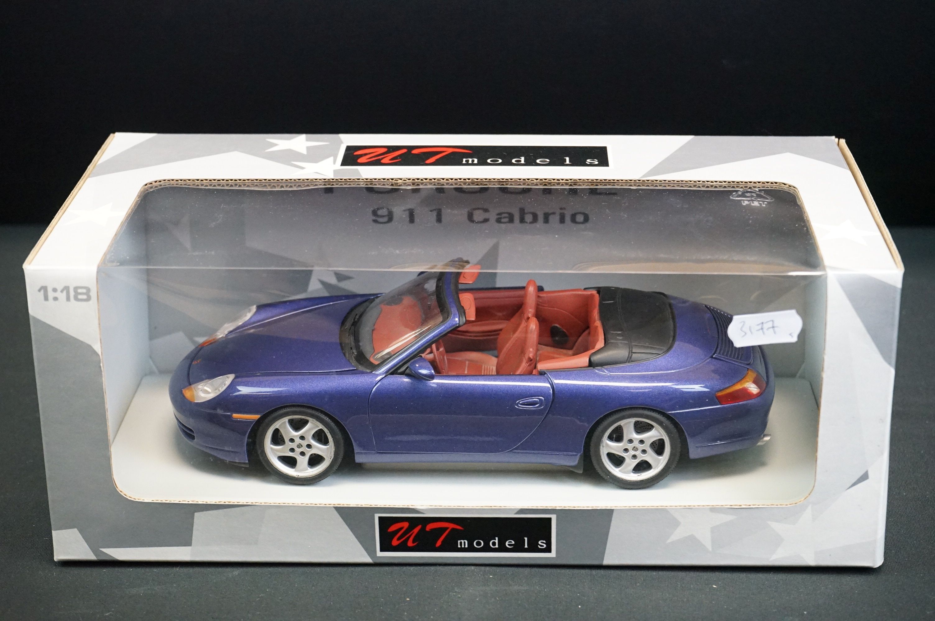 Five boxed 1/18 UT Models diecast models to include Porsche 911 Cabrio, Ferrari F355 Spider, Porsche - Image 3 of 6