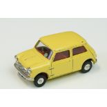 Six mid 20th C play worn Triang Spot On diecast models to include Volkswagen in red, Auston Seven in