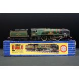 Boxed Hornby Dublo 3235 4-6-2 SR West Country Dorchester Locomotive and Tender, box shows wear