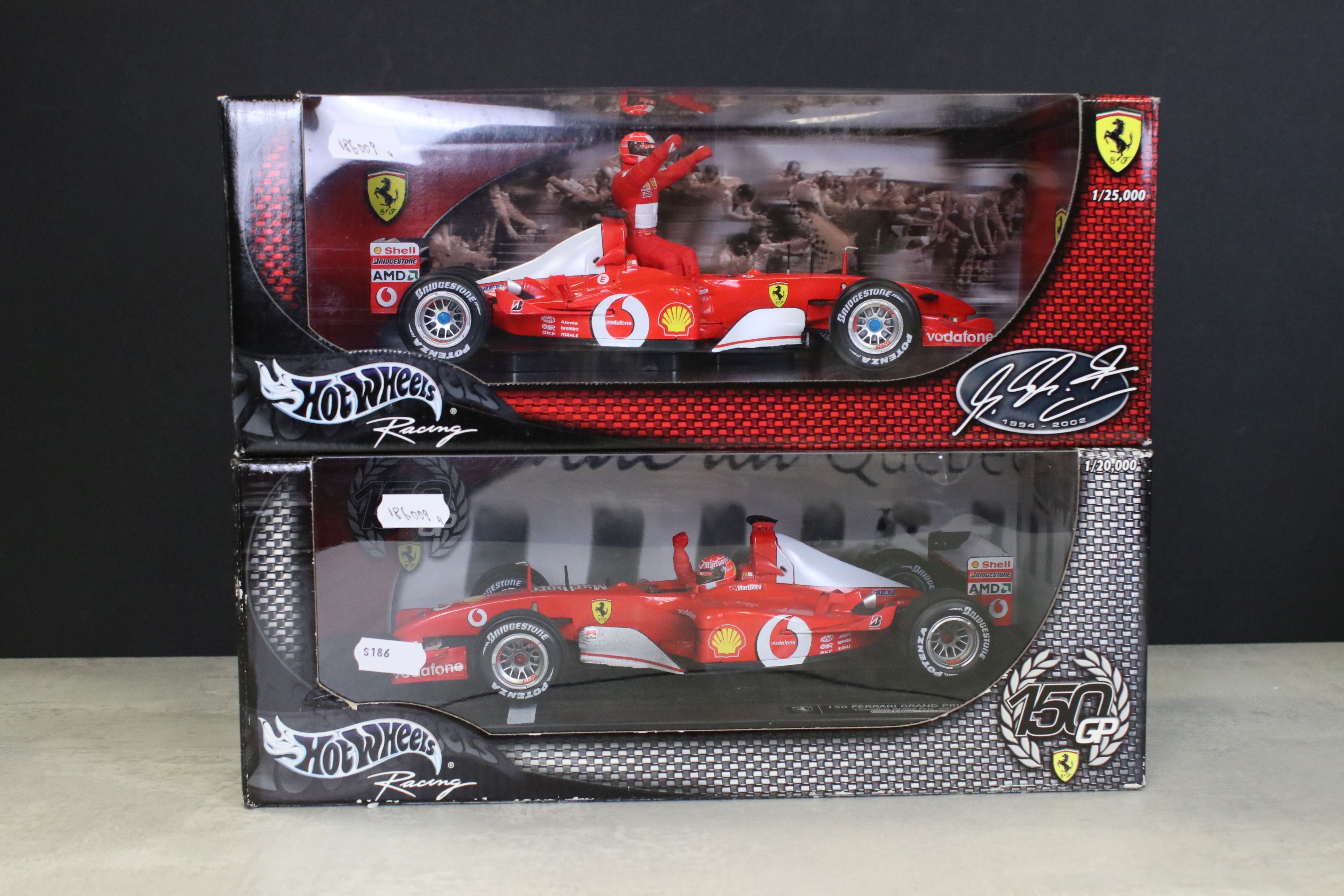 Nine boxed Mattel Hot Wheels 1/18 diecast Ferrari Formula 1 related models, to include Michael - Image 4 of 11
