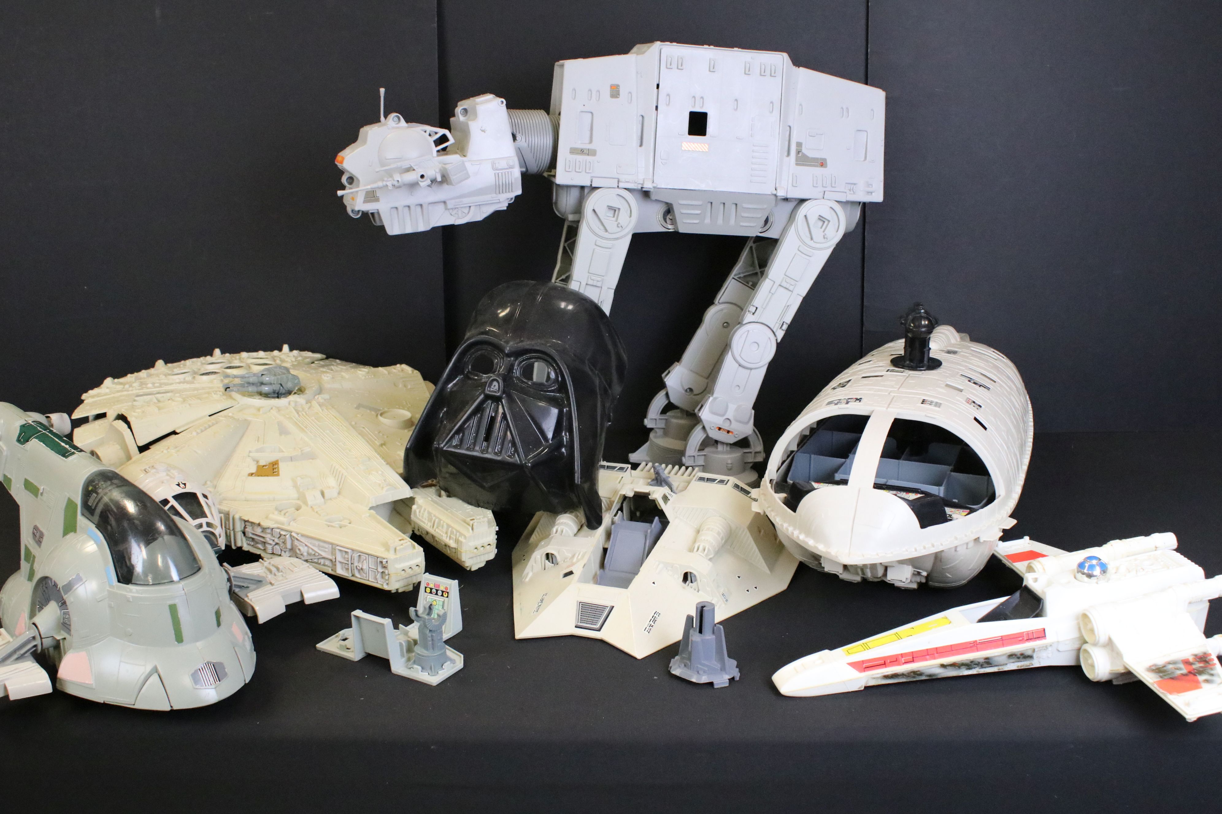 Star Wars - Five Original play worn Star Wars Vehicle sets to include AT-AT (missing chin guns,