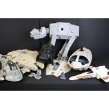 Star Wars - Five Original play worn Star Wars Vehicle sets to include AT-AT (missing chin guns,