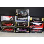 10 Boxed 1/10-1/18 diecast models to include 5 x Mattel Hot Wheels (Ferrari F430 Coupe, TVR Speed