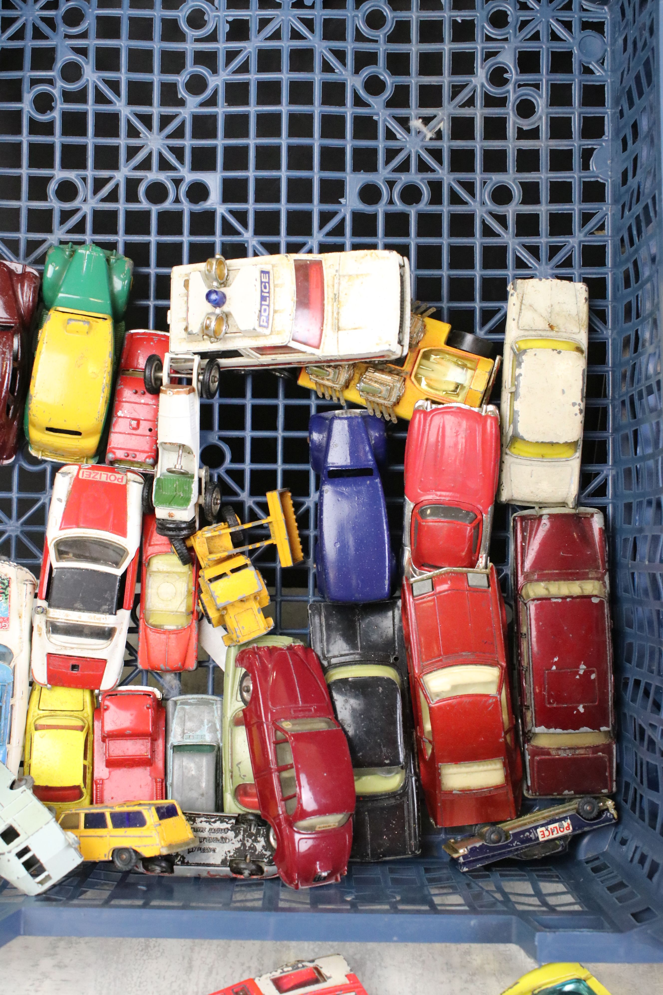 Over 110 Play worn diecast models, mainly mid 20th C, to include Dinky, Corgi, Matchbox and Crescent - Image 9 of 11