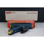Five OO gauge locomotives to include boxed Triang Hornby R850 BR Flying Scotsman and tender, boxed