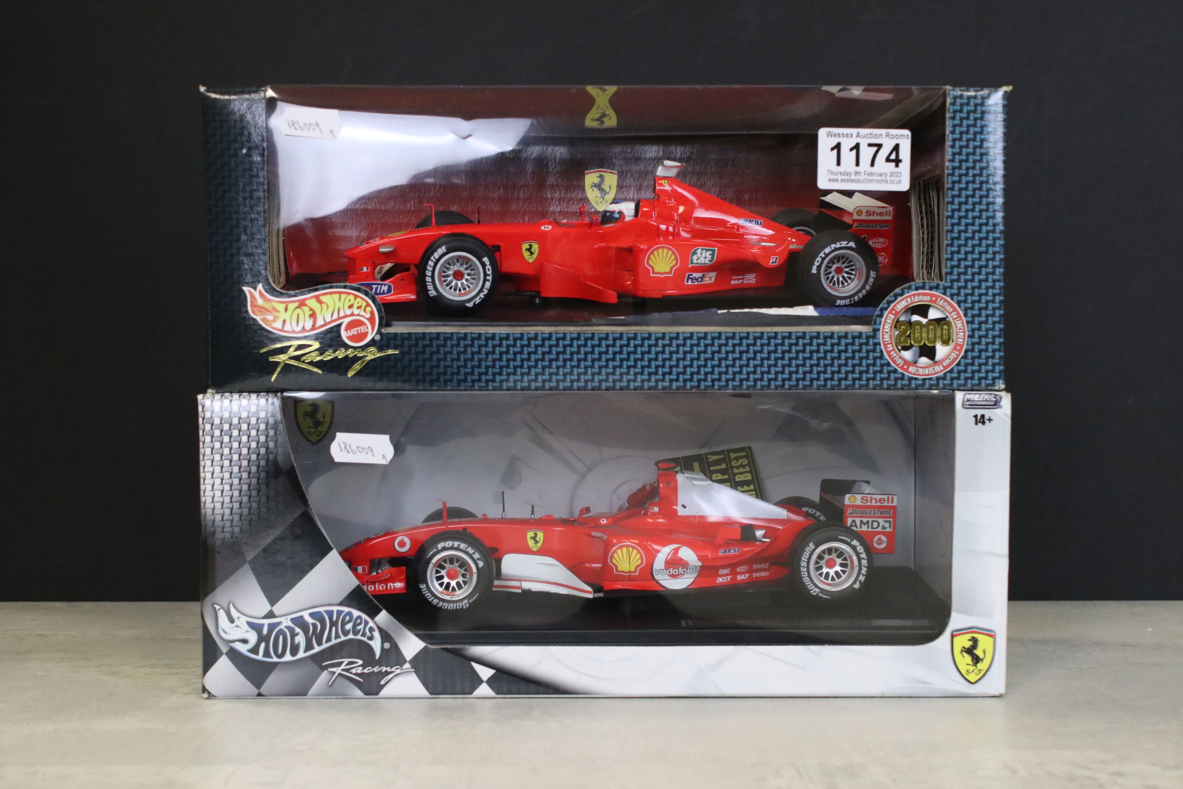 Nine boxed Mattel Hot Wheels 1/18 diecast Ferrari Formula 1 related models, to include Michael - Image 5 of 11