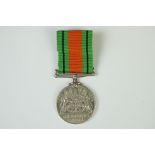 A British World War Two Full Size 1939-1945 Defence Medal Complete With Correct & Original Ribbon,