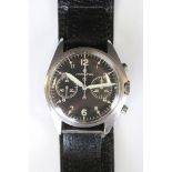 A gents Hamilton RAF chronograph wristwatch, with manual wind movement, dated 1972, the black dial