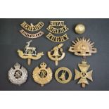 A Small Collection Of British & Commonwealth Military Cap Badges, Buttons & Titles To Include The