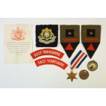 A Small Group Of Military Collectables to include A British Full Size France & Germany Star Medal