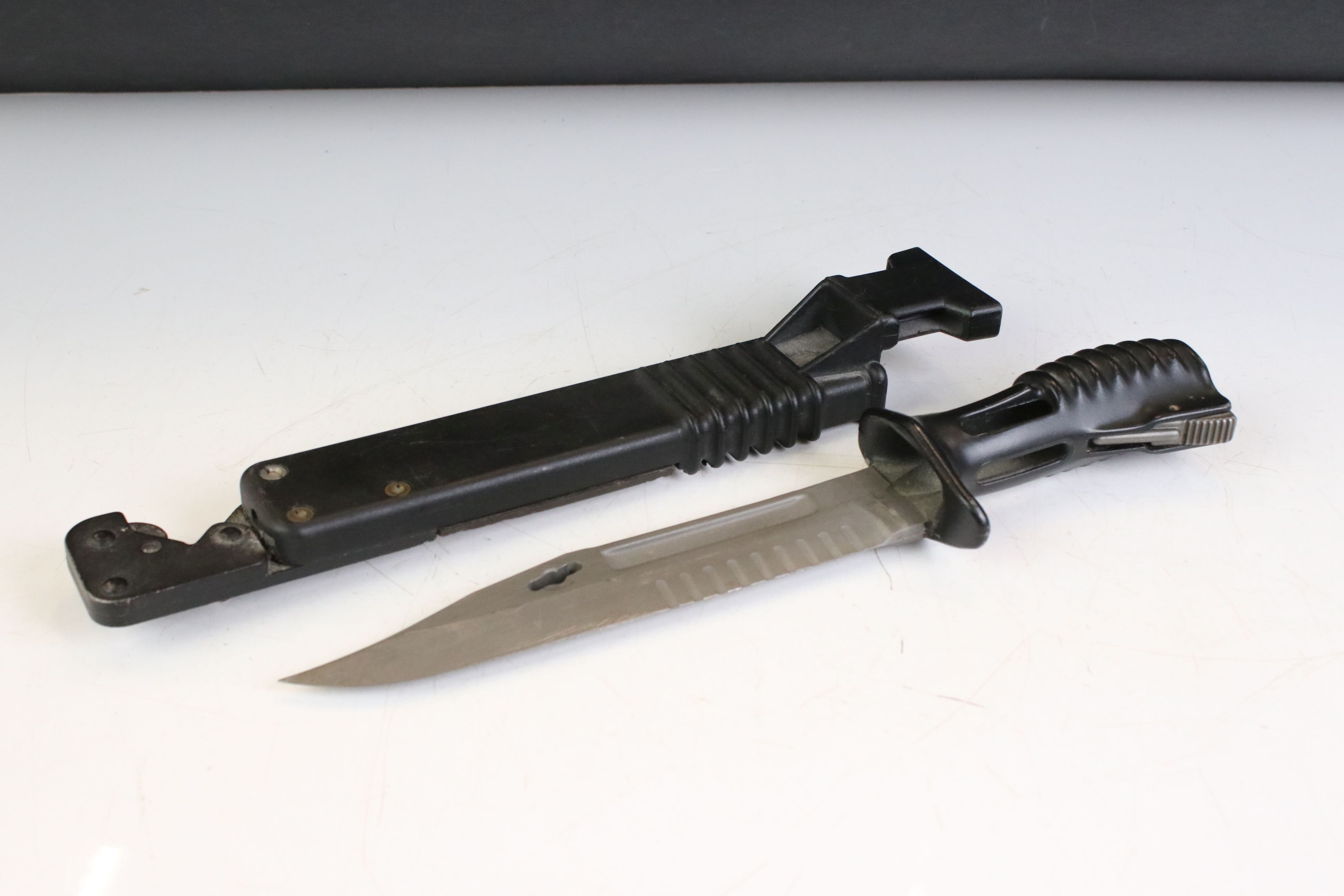 A British Military SA80 Bayonet Complete With Wire Cutter Scabbard.