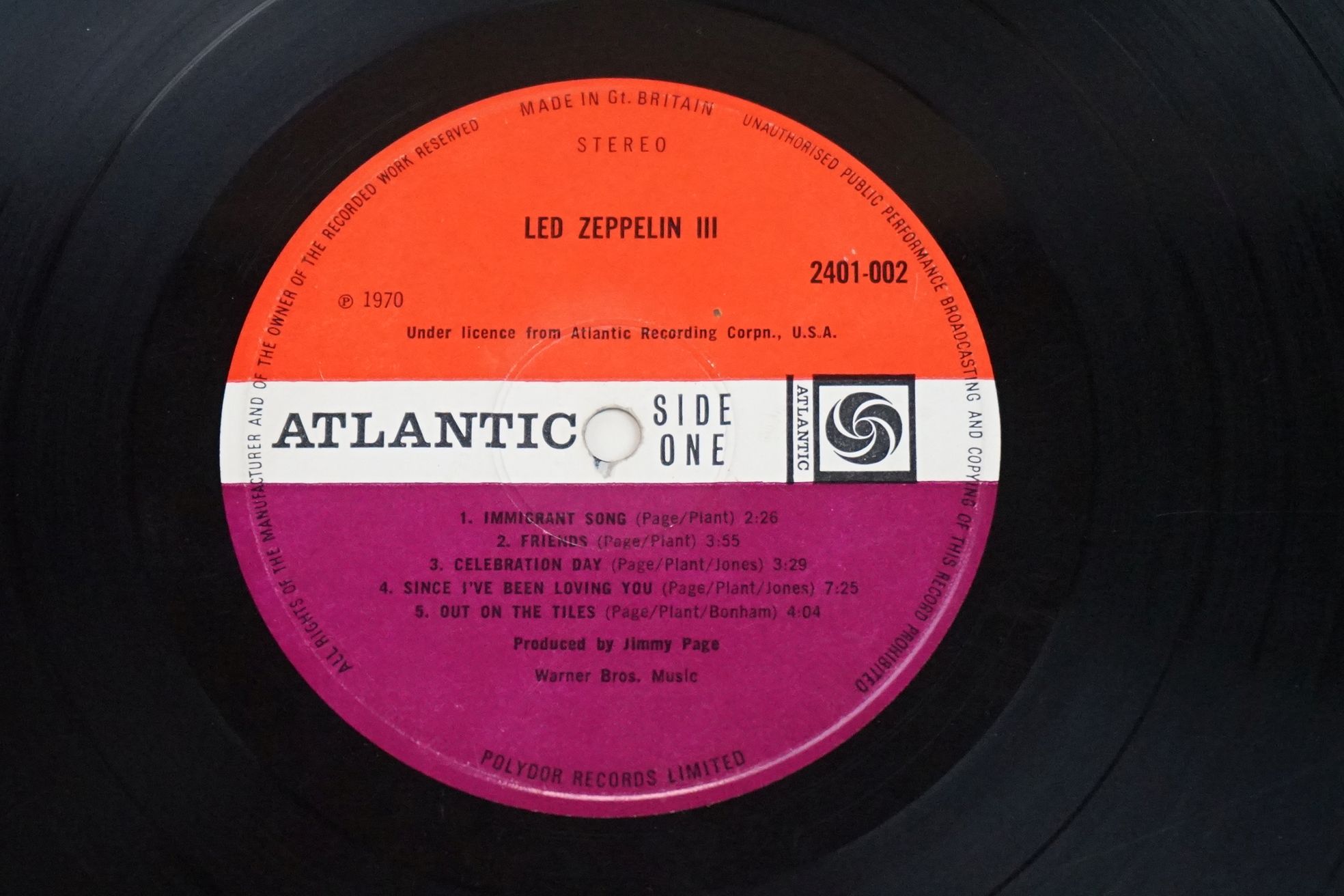 Vinyl - 3 Led Zeppelin LPs to include One (ATL 40031) green and orange Atlantic labels German press, - Image 5 of 18