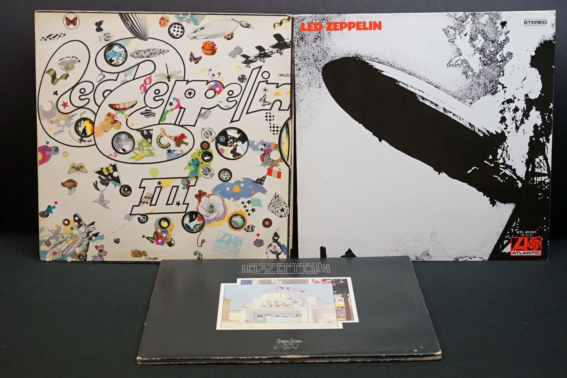 Vinyl - 3 Led Zeppelin LPs to include One (ATL 40031) green and orange Atlantic labels German press,