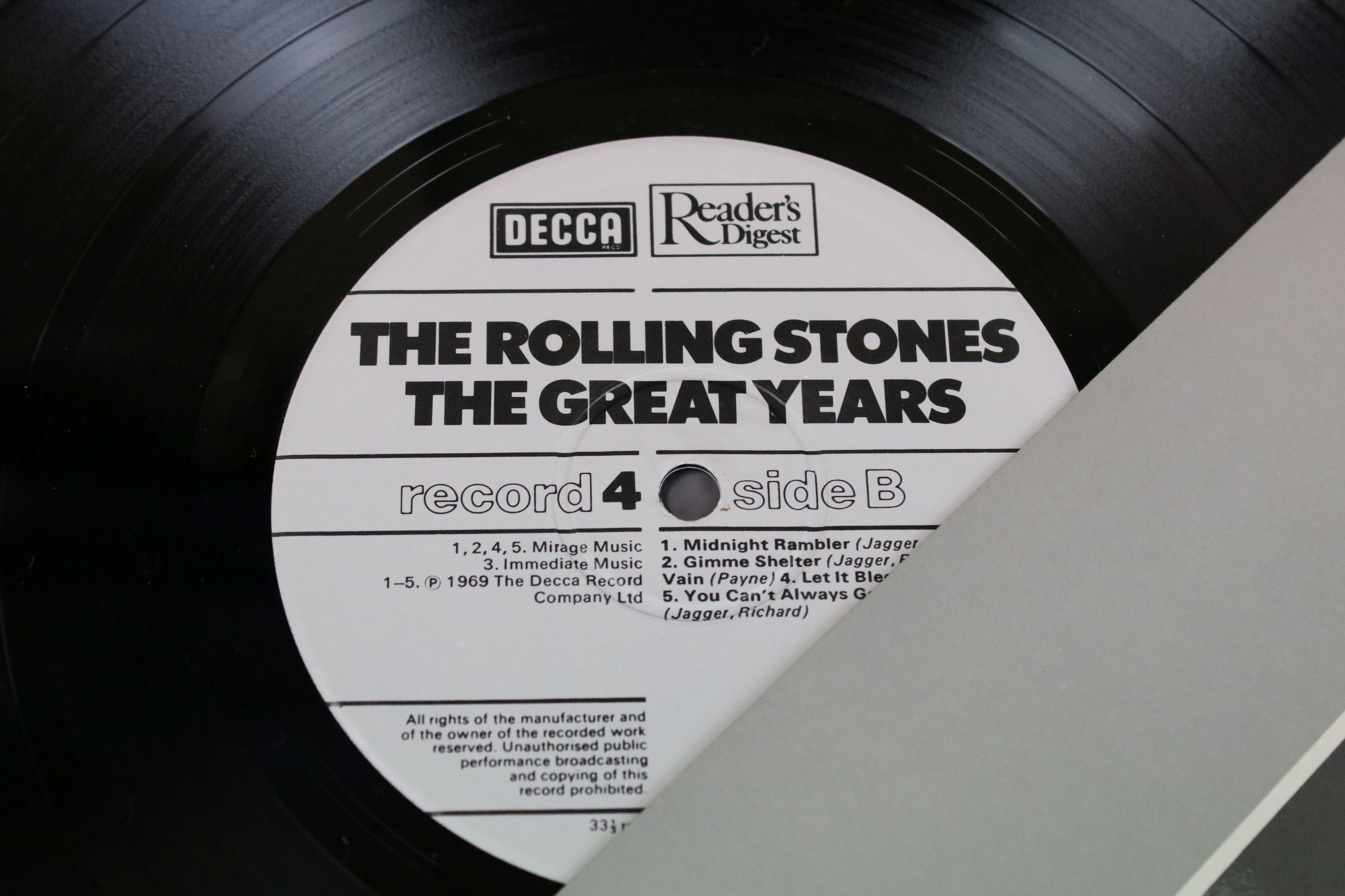 Vinyl - The Rolling Stones The Great Years Box Set on Readers Digest / Decca 4 LP Box Set, box, - Image 9 of 11