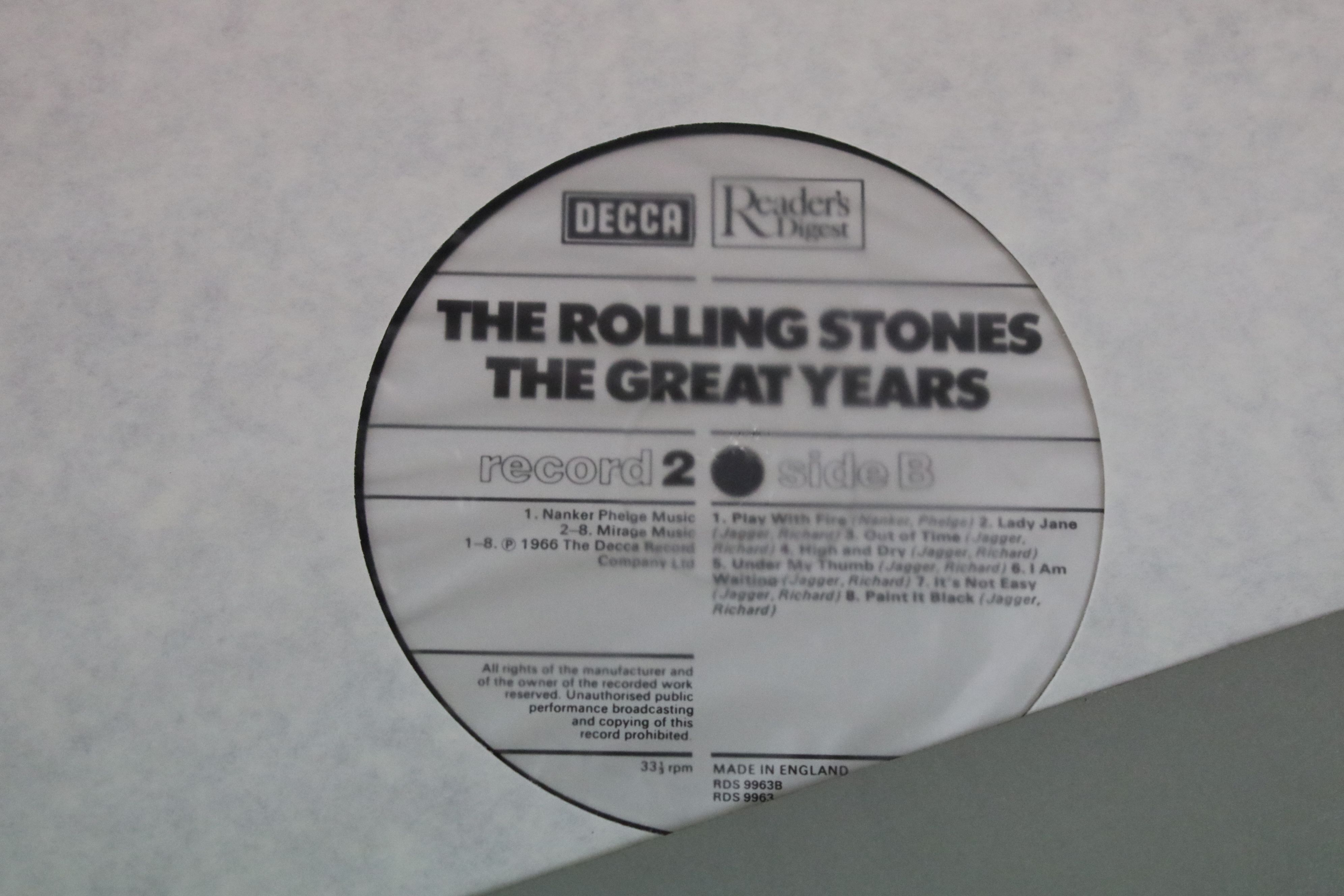 Vinyl - The Rolling Stones The Great Years Box Set on Readers Digest / Decca 4 LP Box Set, box, - Image 7 of 11