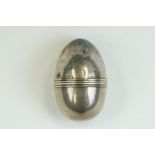 George III silver novelty nutmeg grater fashioned as an egg, Samuel Meriton II, London 1796, plain